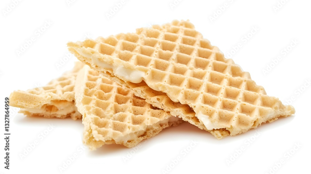 Sweet broken wafer isolated on white background Sweet broken wafer isolated on white background