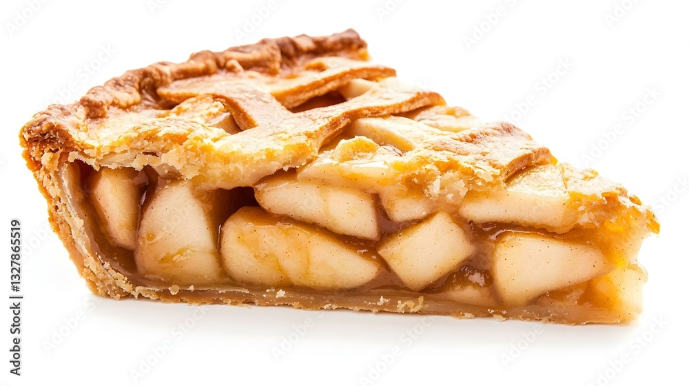 Piece of tasty homemade apple pie on white Piece of tasty homemade apple pie on white