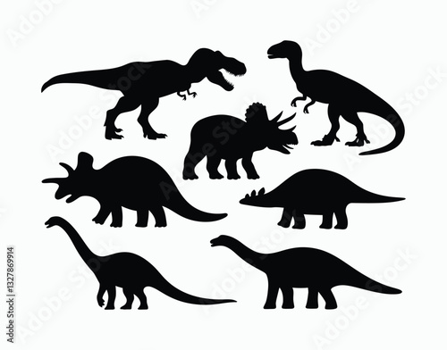 Jurassic Dinosaur Silhouette Vector Template