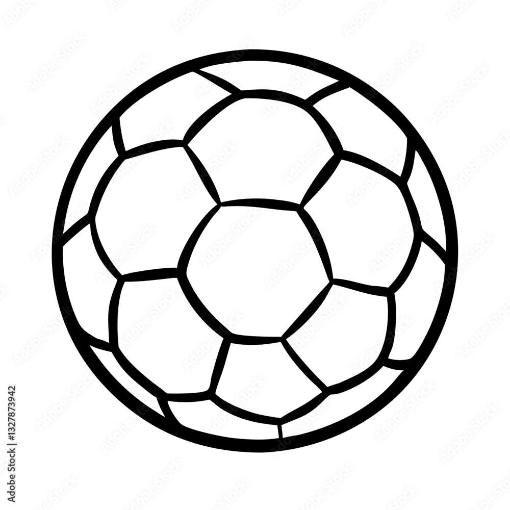 Fototapeta premium Soccer ball icon in black and white, sports theme concept