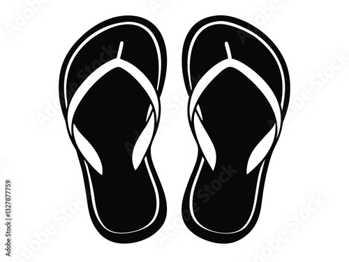 flip flops black silhouette  vector,Sandals Icon