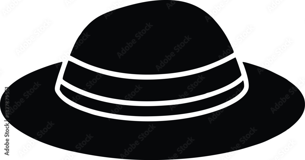 Sun Hat silhouette simple flat vector Sun Hat silhouette simple flat vector