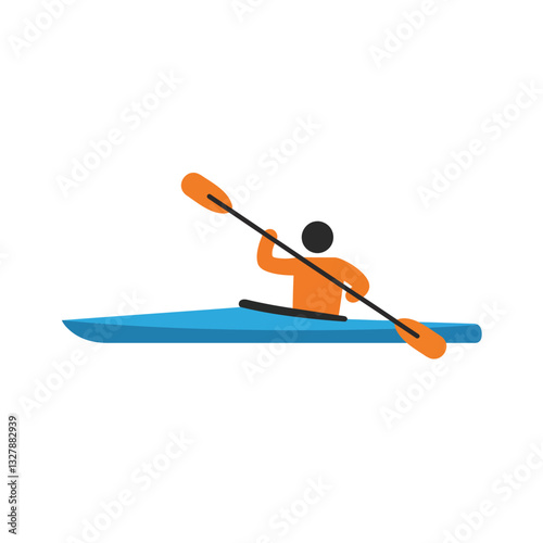 Kayaking adventure in vibrant colors flat vector art