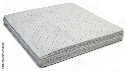 Absorbent Spill Mat Stack on White Background