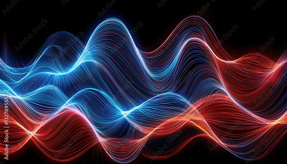 Brilliant wave of light flowing with vibrant energy pulses in a futuristic electric atmosphere Brilliant wave of light flowing with vibrant energy pulses in a futuristic electric atmosphere