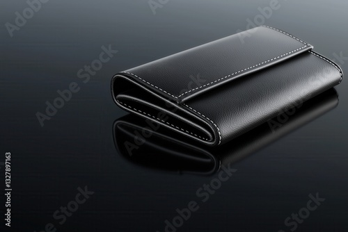 Sleek Unisex Travel Wallet in Soft Leather on Black Reflective Surface Stylish Accessory for Modern Travelers