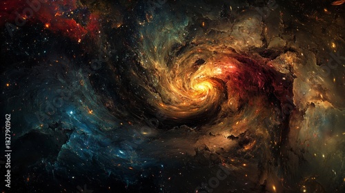 Vibrant Spiral Galaxy with Swirling Cosmic Dust and Stars