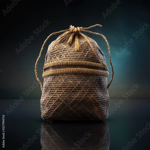 Handmade South American Woven Travel Bag on Matte Black Background Unique Artisan Design for Stylish Journeys