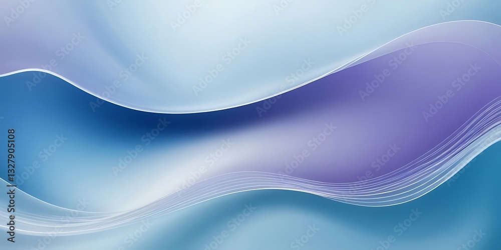 Fototapeta premium Abstract fluid holographic iridescent purple curved wave in dark background 3d render. Gradient design element for backgrounds, and wallpapers.artistic, colourful, contemporary, curve, cyan,23