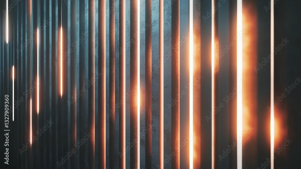 Abstract background with illuminated vertical lines and textured surface. Abstract background with illuminated vertical lines and textured surface.