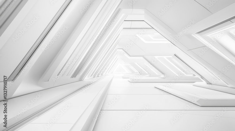 Obraz premium White Geometric Tunnel Architecture Interior