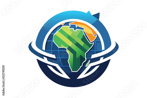 Vector illustration of a colorful Africa map design incorporating technology and modernity, representing innovation and growth in the continent