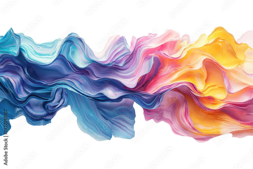 Abstract Colorful Waves of Flowing Liquid in Blue Pink Yellow Tones Abstract Colorful Waves of Flowing Liquid in Blue Pink Yellow Tones