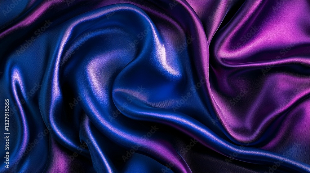 Obraz premium Abstract blue and purple silk fabric texture.