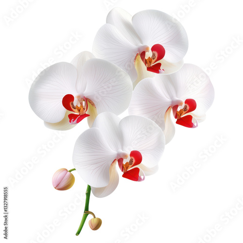 Elegant Phalaenopsis Orchid Floral Composition for Stylish Decor and Design Projects, isolated on transparent background.