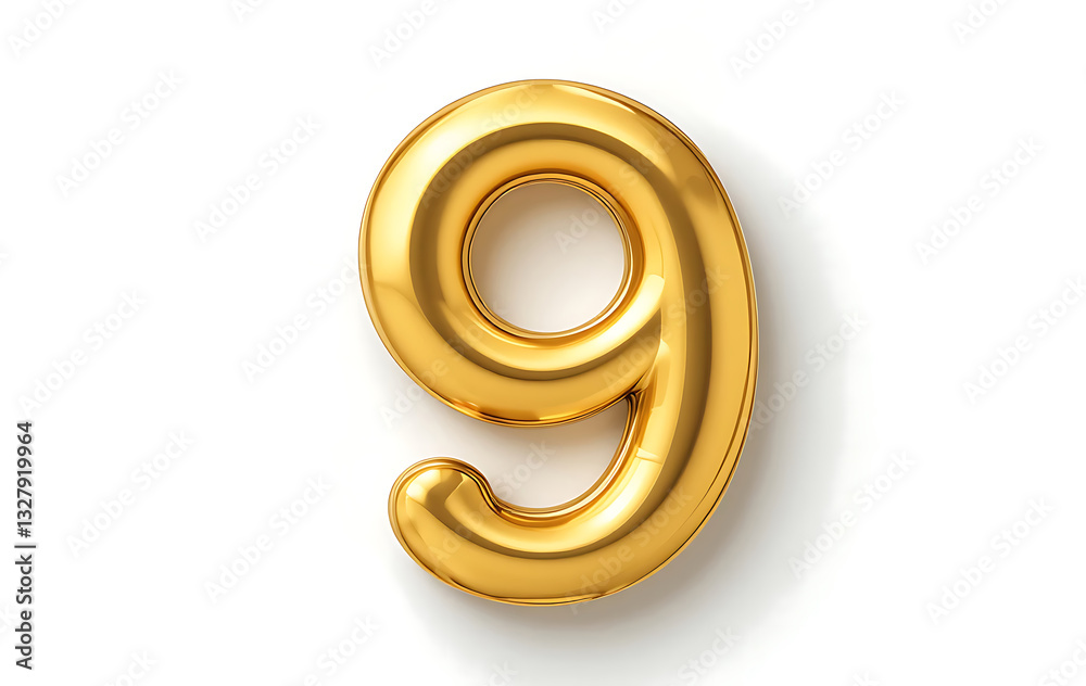 Number 9 gold 3d on white background for marketing, sales, discounts, promotions, financial, business, Anniversary, banner. 9 years anniversary golden number. gold 3d numeral isolated. 9 number 3d. Number 9 gold 3d on white background for marketing, sales, discounts, promotions, financial, business, Anniversary, banner. 9 years anniversary golden number. gold 3d numeral isolated. 9 number 3d.