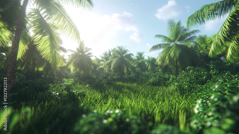Lush tropical jungle sunlight (1)