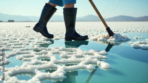 Salt extraction from the sea in Nin photo