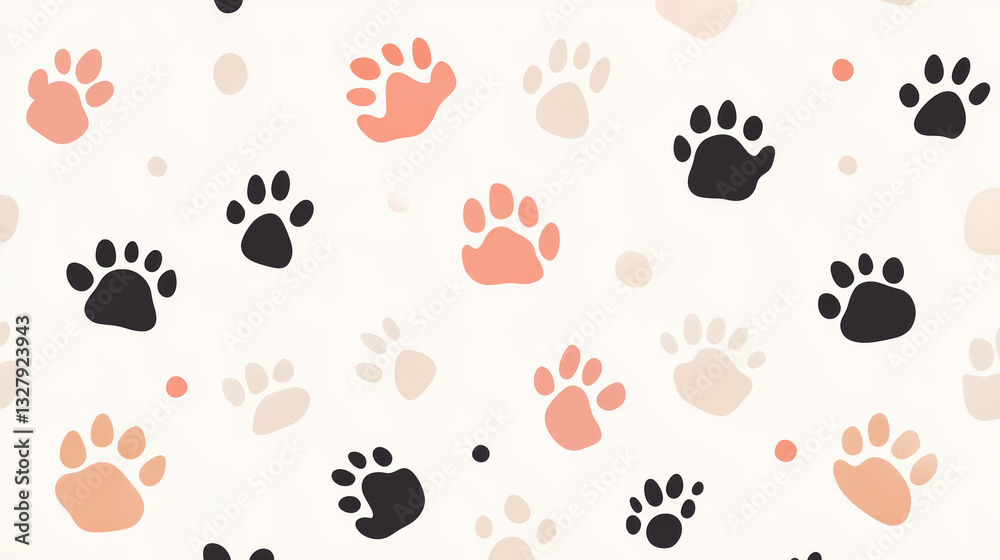 Fototapeta premium pattern of cute dog paws 