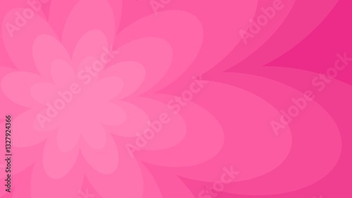 Abstract pink flower curved lines loop animation