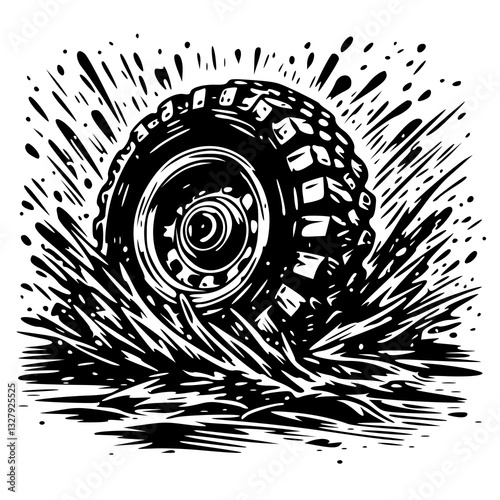 offroad car and big tyres
