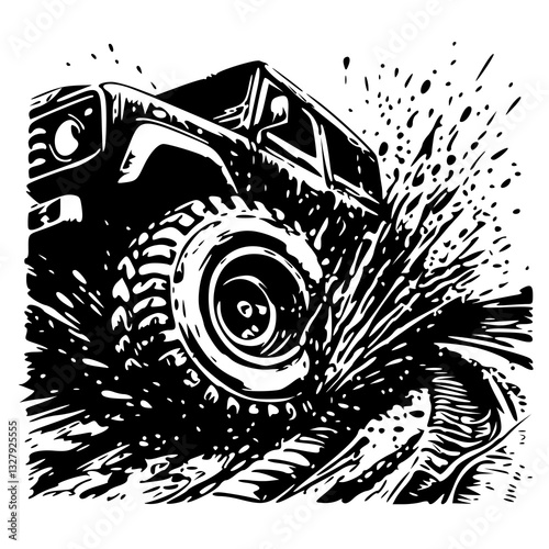 offroad car and big tyres
