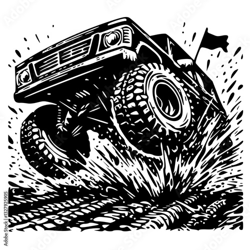 offroad car and big tyres