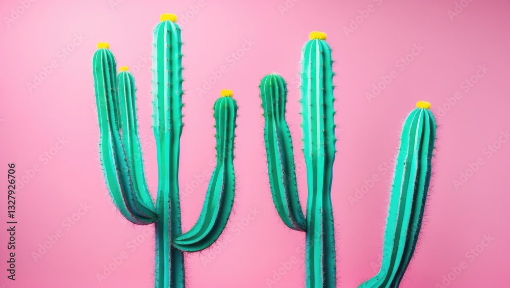 Set Neon Cactus. Creative minimal still life. Set Neon Cactus. Creative minimal still life.