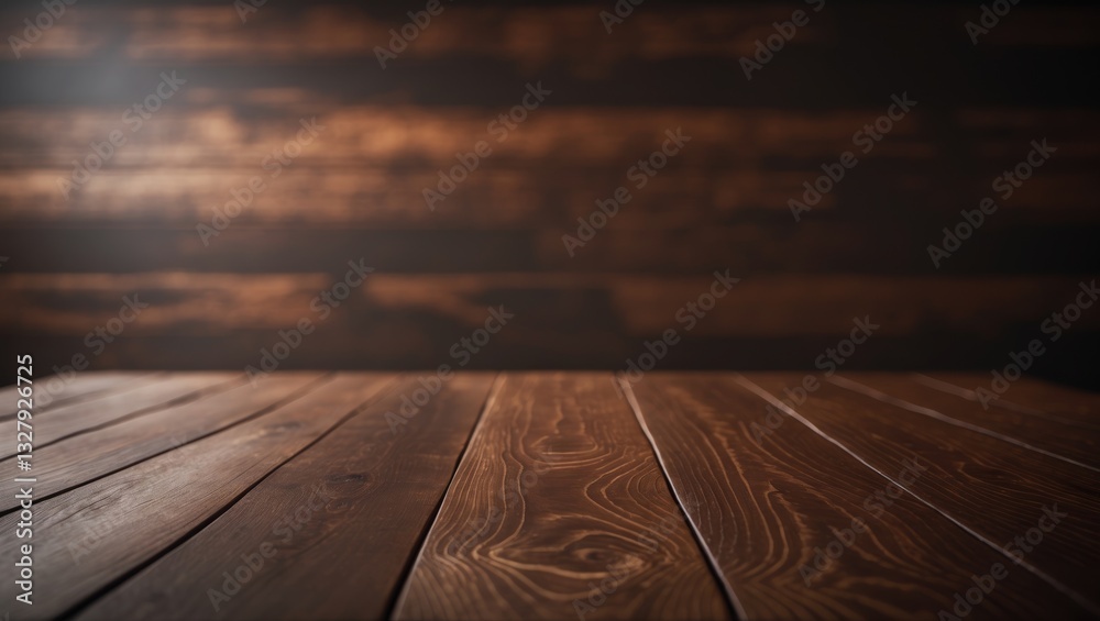 Obraz premium dark planks backdrop, rustic wood table surface. brown wood texture