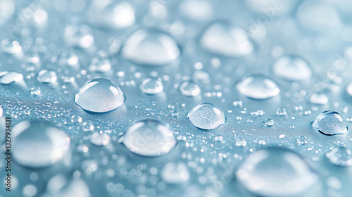 Wallpaper Mural water droplets on blue surface Torontodigital.ca