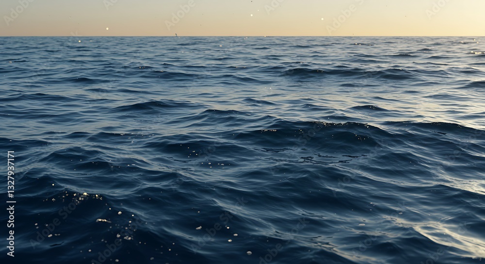 Fototapeta premium Serene Ocean at Sunset: A Tranquil Seascape