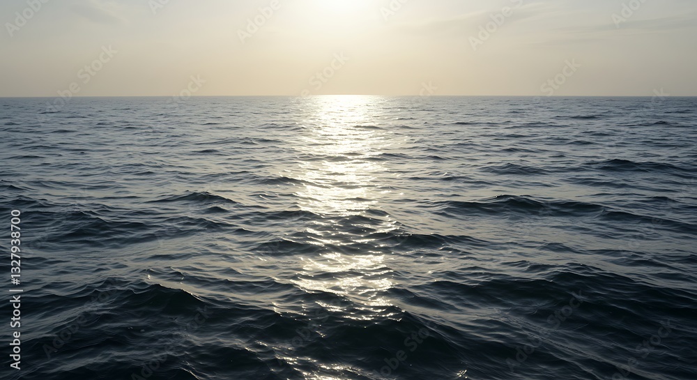 Obraz premium Ocean Sunset: Tranquil Waters at Golden Hour