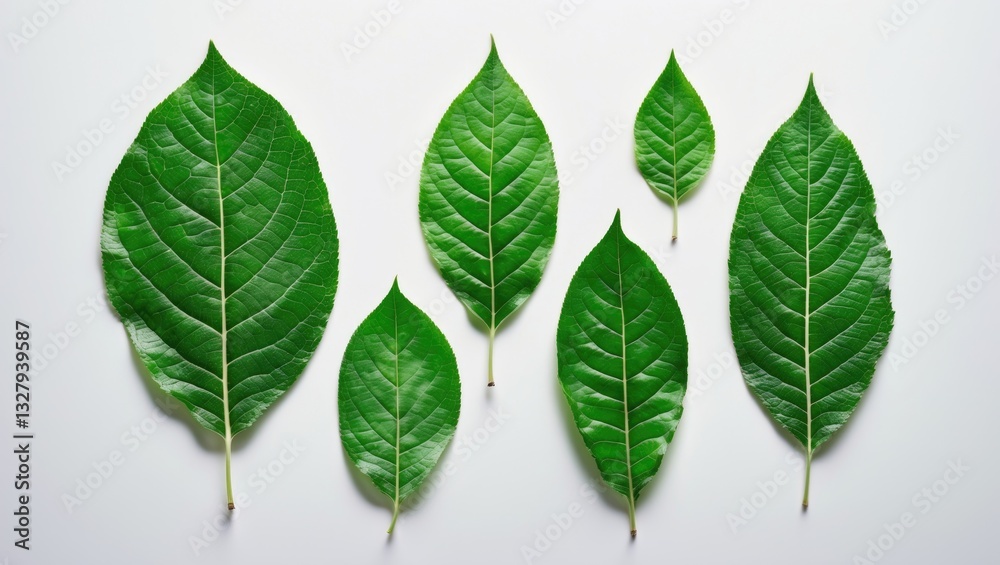 Apple leaf collection isolated on white background Apple leaf collection isolated on white background