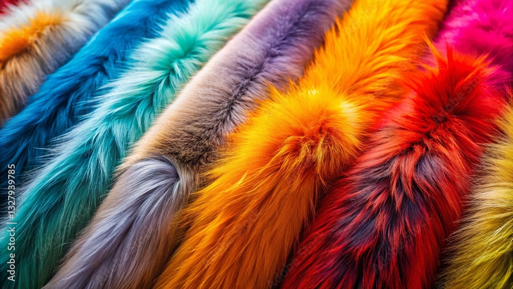Obraz premium Luxurious Fur Textures: Close-up of Diverse Plush Fabrics