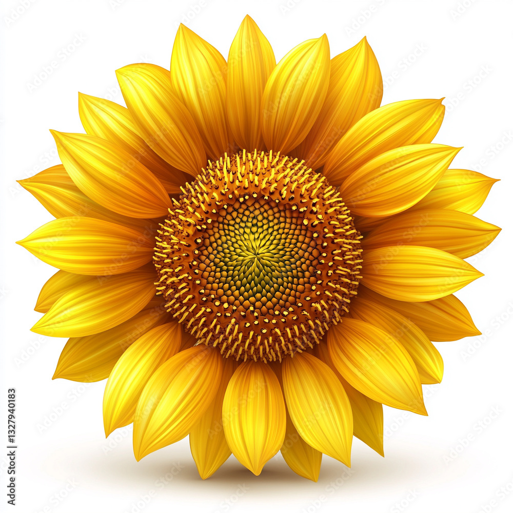 Fototapeta premium a sunflower with vibrant yellow petals, centered o