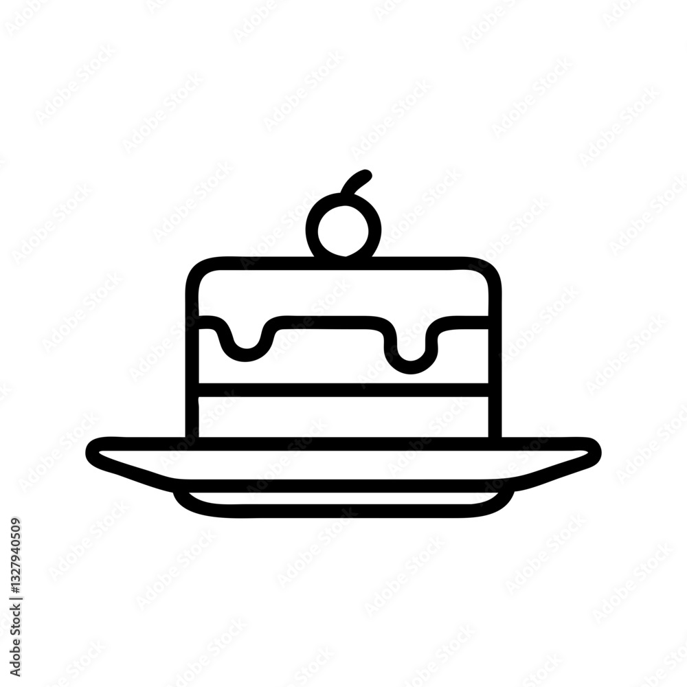Delicious battercake on a plate illustrated as a thin line vector icon with a transparent background Delicious battercake on a plate illustrated as a thin line vector icon with a transparent background