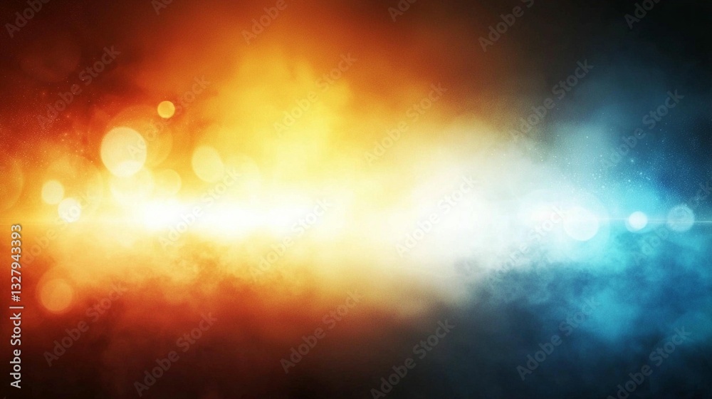 Abstract fiery orange and icy blue background with bokeh lights. Abstract fiery orange and icy blue background with bokeh lights.