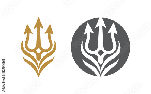 Trident Armor Vector illustration Icon Logo Template design v.9