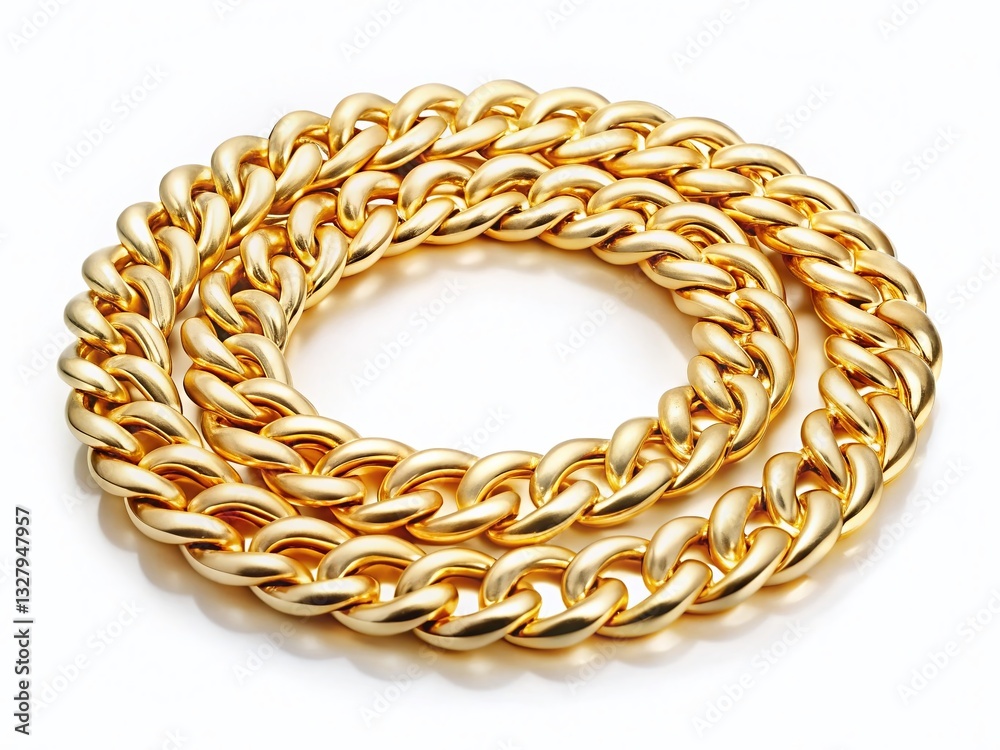 Obraz premium Luxury Gold Chain Necklace on White Background - Aerial Drone Shot