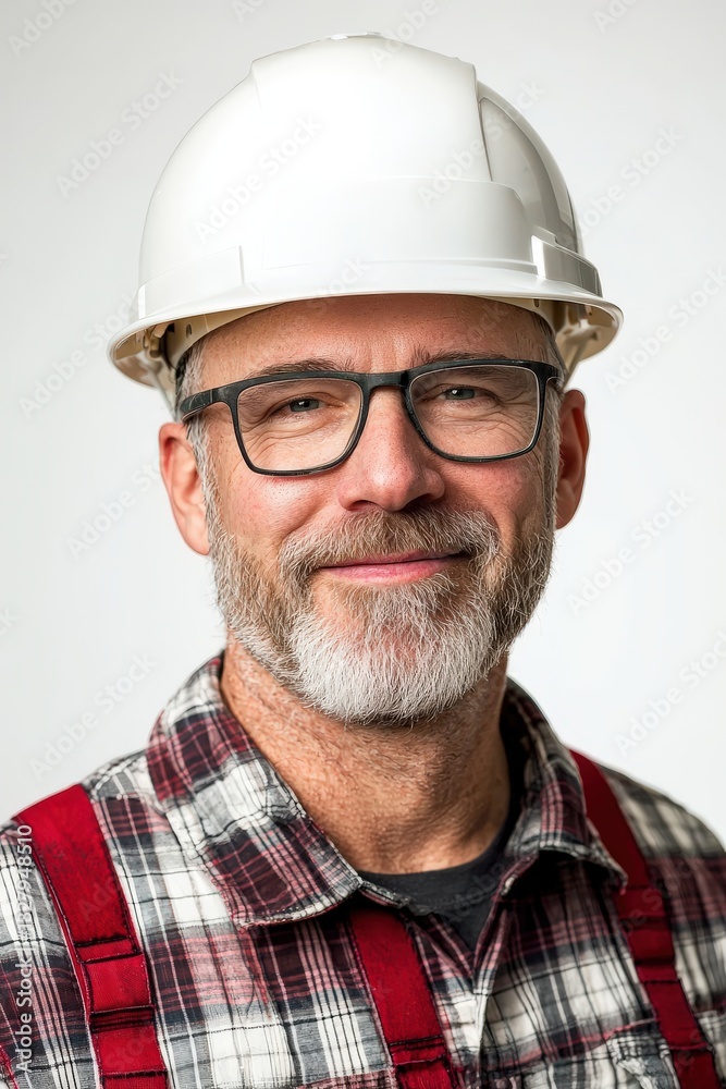 Portrait of a Construction Worker Wearing a Hard Hat Portrait of a Construction Worker Wearing a Hard Hat