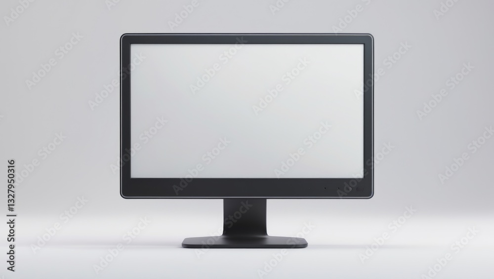 Computer Monitor with empty white screen. Isolated against white backdrop. Computer Monitor with empty white screen. Isolated against white backdrop.