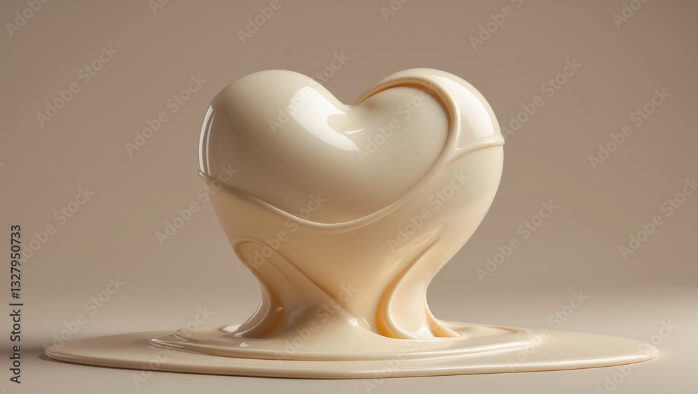 Cosmetic application of cream shaped like a heart against a backdrop. Cosmetic application of cream shaped like a heart against a backdrop.