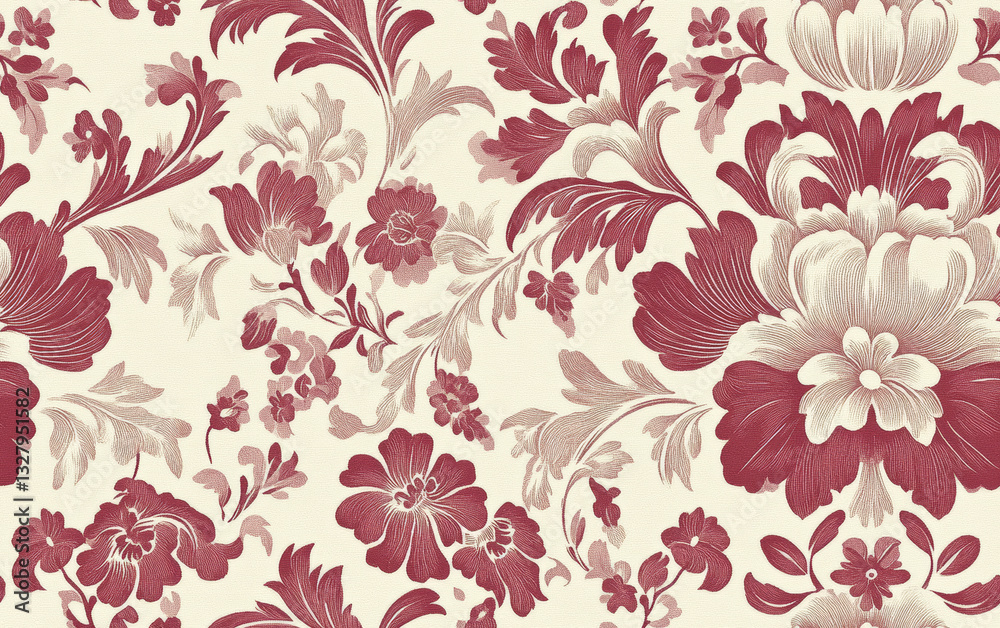 Fototapeta premium Retro style floral texture art background 