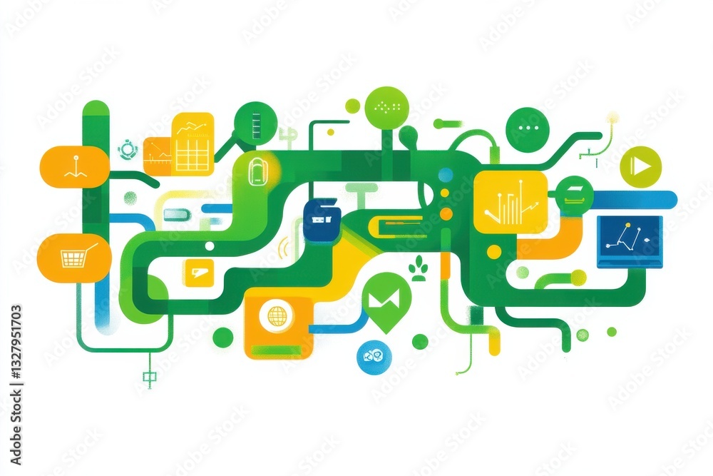 Obraz premium Colorful Abstract Digital Connection and Technology Concept Design