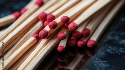 A match serves as a tool for igniting a fire. Usually, modern matches consist of small wooden sticks or rigid paper. One end is coated with a substance that can be ignited through frictional heat. photo