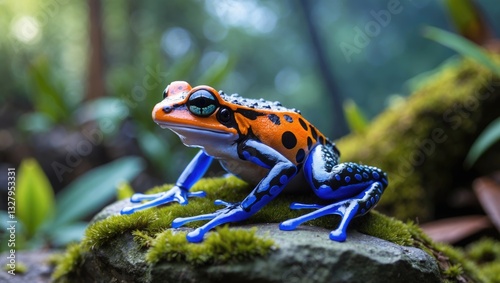 Mimic Poison Frog is a type of poison dart frog native to the eastern Peru region. photo