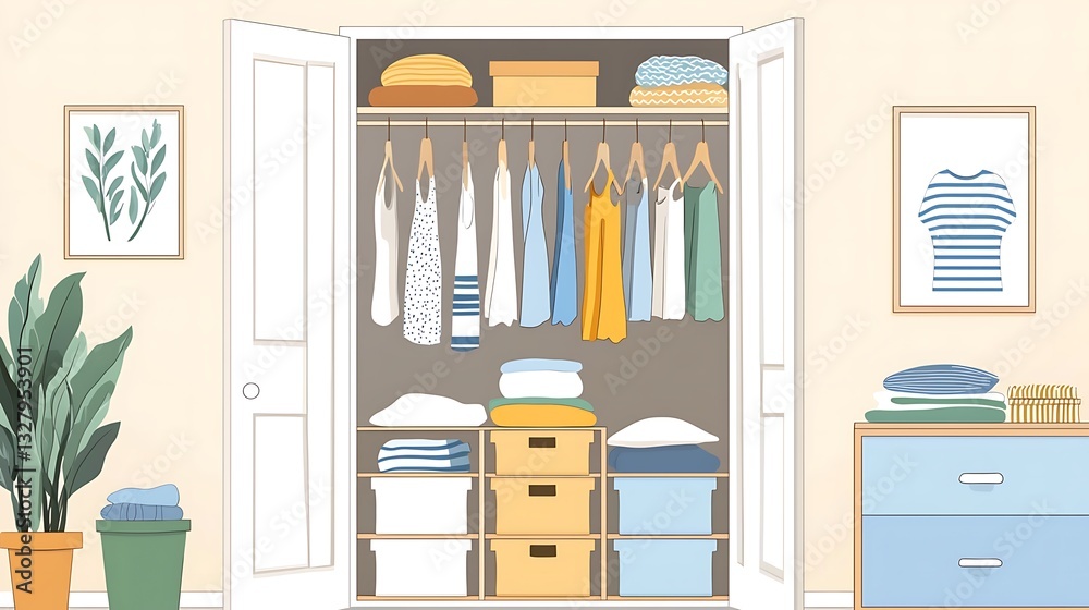 Fototapeta premium Organized Closet Interior