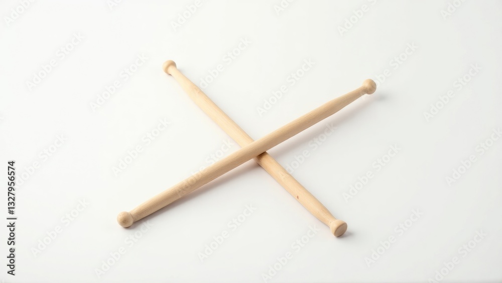 two drumsticks placed on a white background two drumsticks placed on a white background