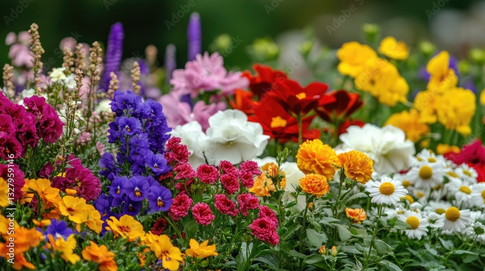 Fototapeta premium A garden with carefully curated flowers showcasing the beauty of each season.