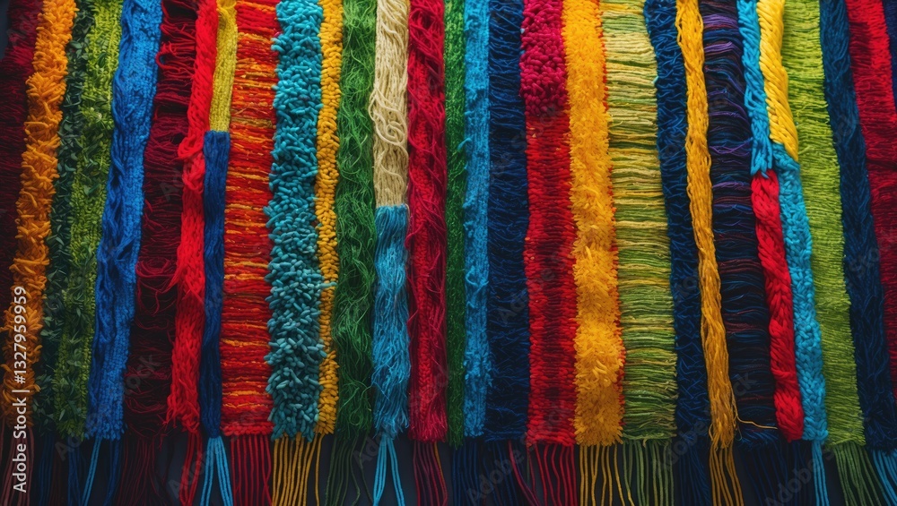 Rug featuring multiple colors created from recycled fibers Rug featuring multiple colors created from recycled fibers